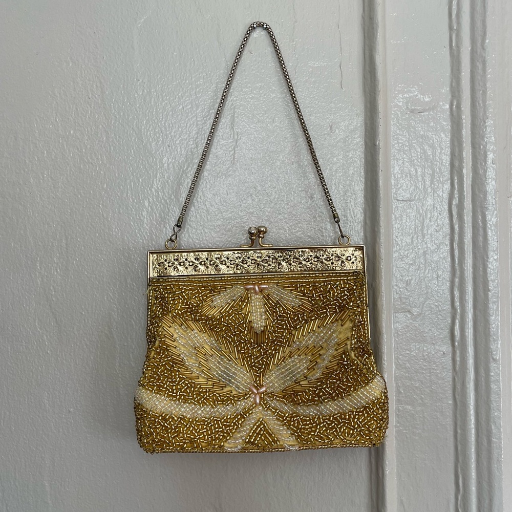 Vintage gold beaded small purse